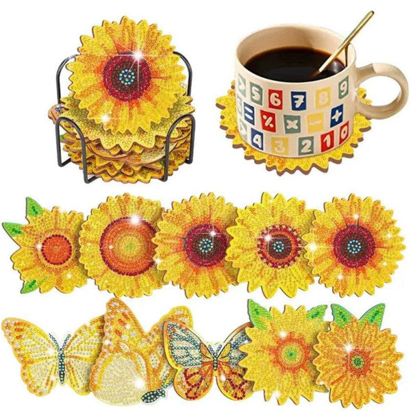Sunflowers Coaster Set Diamond Art Canada DiamondArt.ca