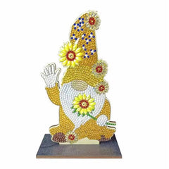 Sunflower Gnome Wooden Tabletop Decoration-Special-DiamondArt.ca