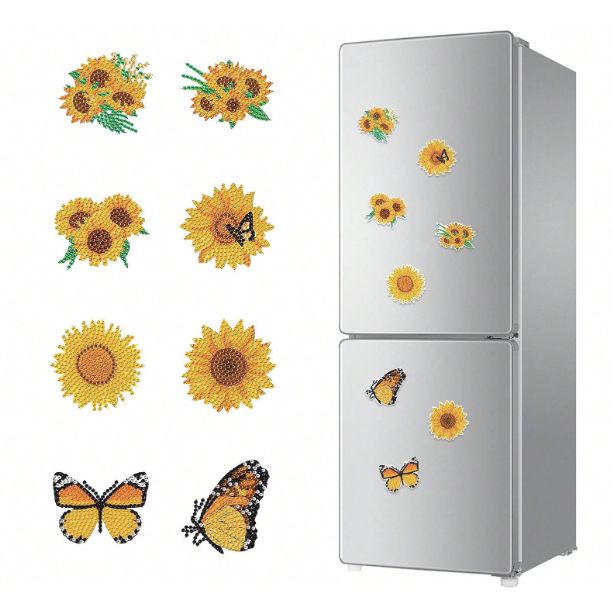 Sparkle Sunflower Magnet Set-Special-DiamondArt.ca