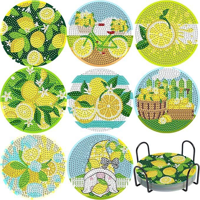 Sunshine & Lemons Coaster Set (8 pieces)-Special-DiamondArt.ca