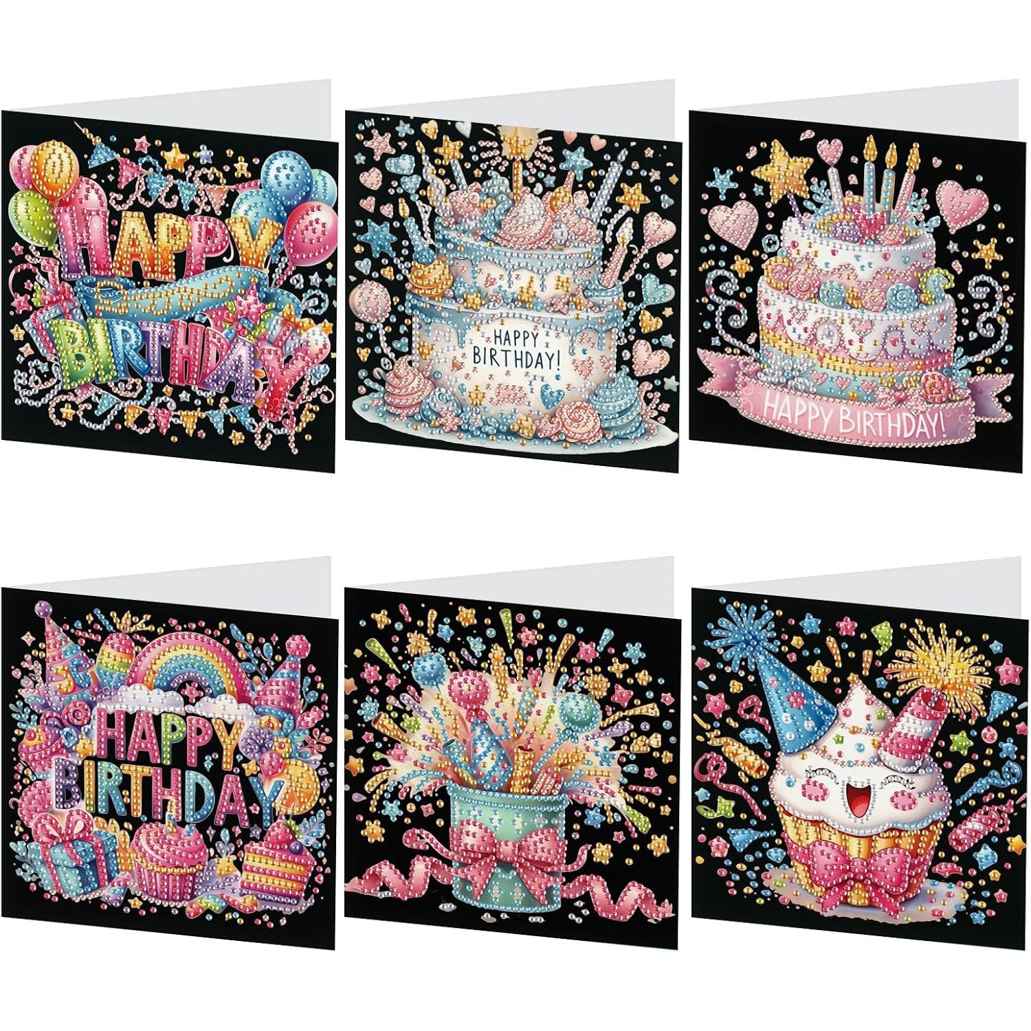 Sweet Sparkle Celebrations Birthday Cards (6 Pack)-Special-DiamondArt.ca