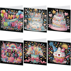 Sweet Sparkle Celebrations Birthday Cards (6 Pack)-Special-DiamondArt.ca