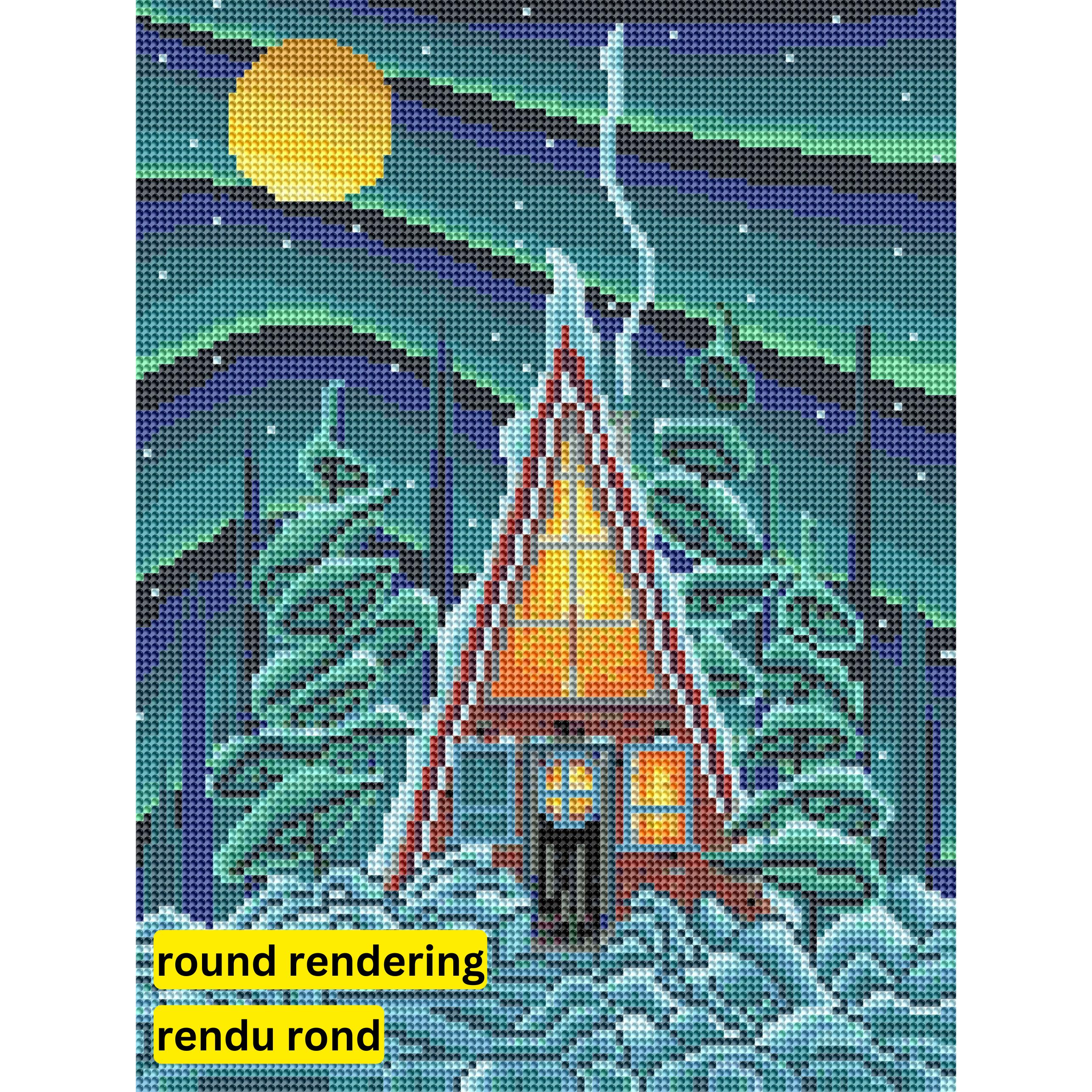 The Chalet by Robbie Craig-30x40cm-Round-DiamondArt.ca