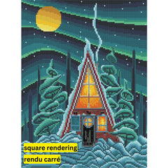 The Chalet by Robbie Craig-30x40cm-Round-DiamondArt.ca