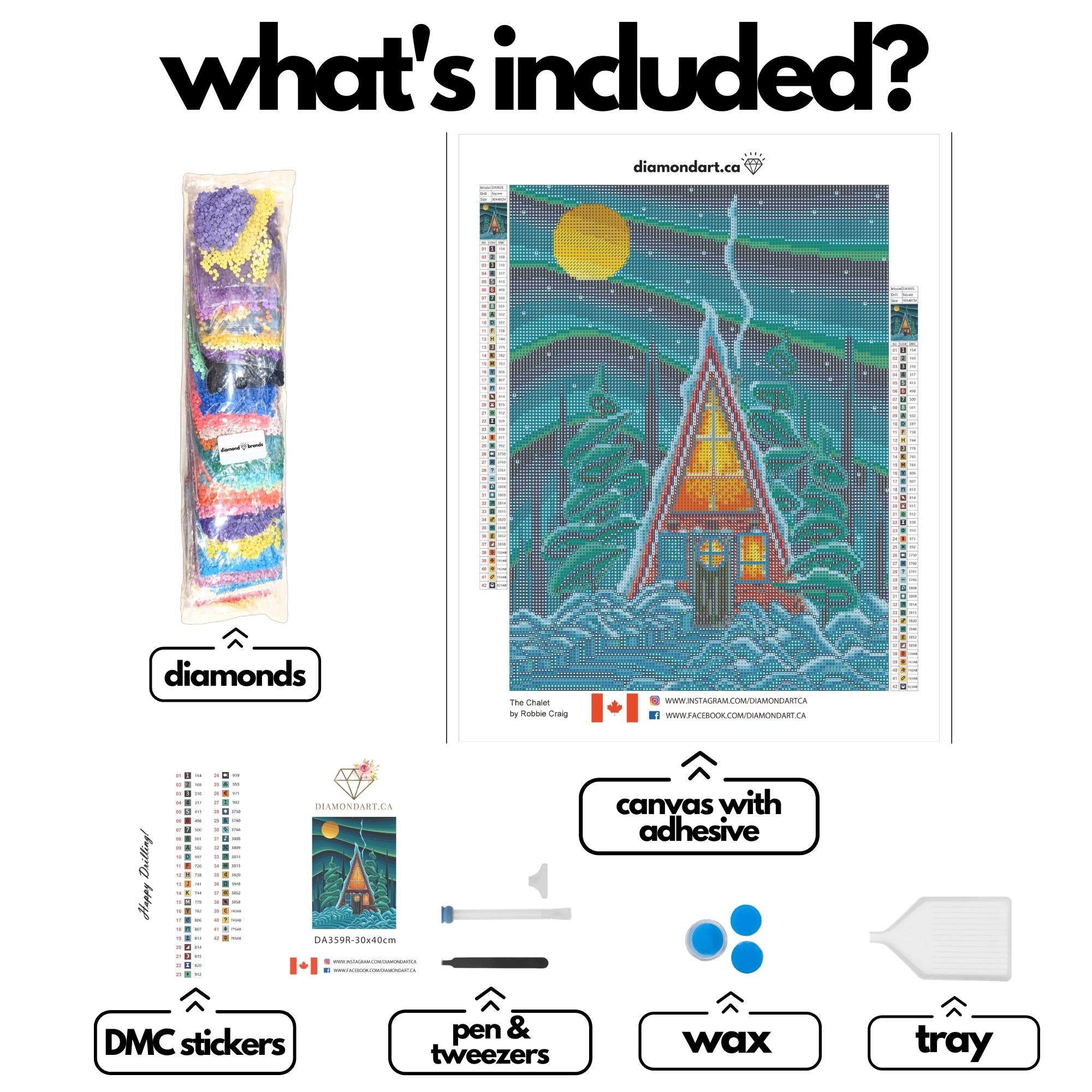 The Chalet by Robbie Craig-30x40cm-Round-DiamondArt.ca