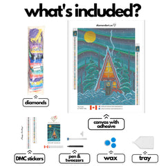 The Chalet by Robbie Craig-30x40cm-Round-DiamondArt.ca