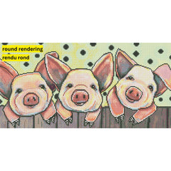 Three Little Pigs by Karrie Evenson-30x60cm-Square-DiamondArt.ca