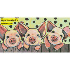 Three Little Pigs by Karrie Evenson-30x60cm-Square-DiamondArt.ca