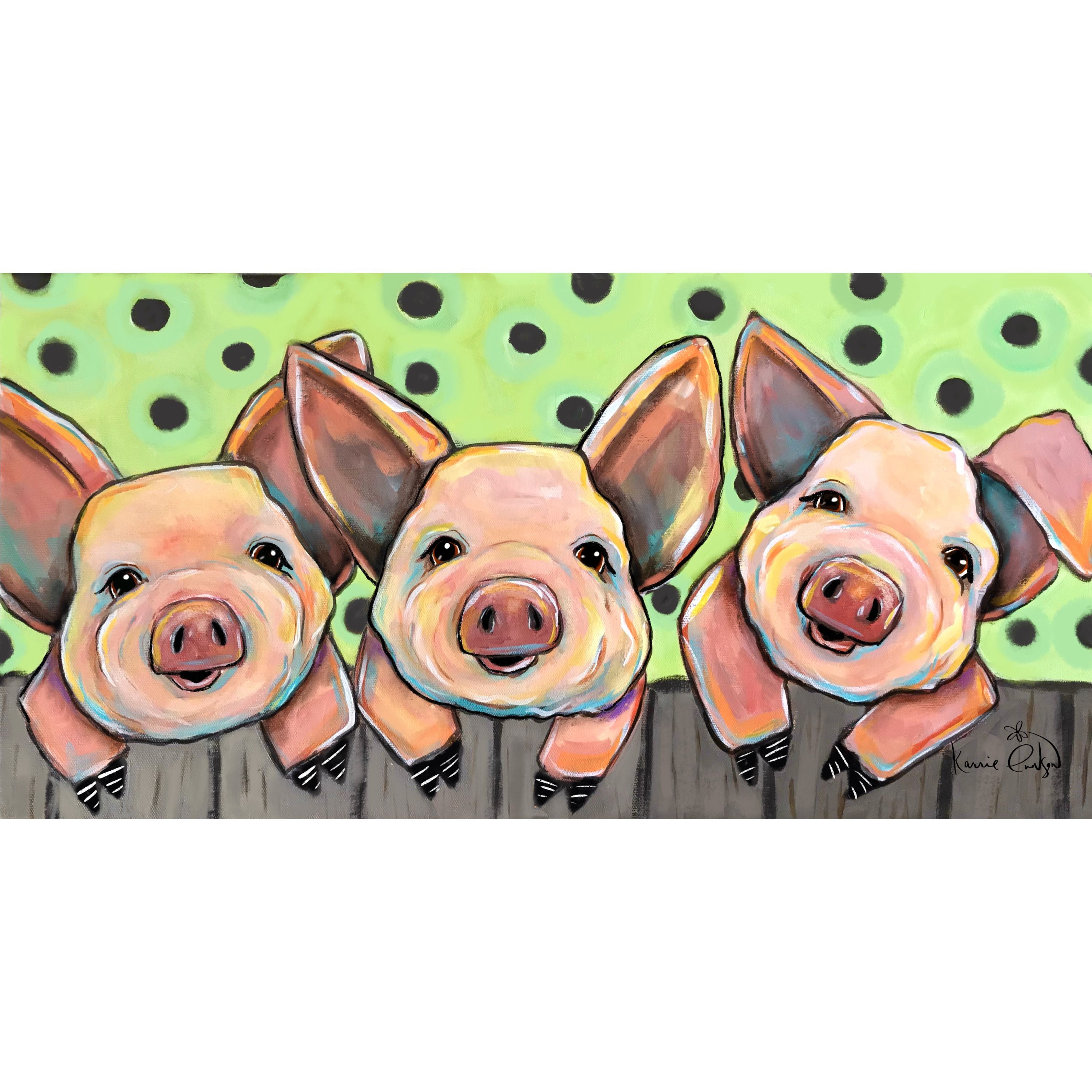 Three Little Pigs by Karrie Evenson-30x60cm-Square-DiamondArt.ca