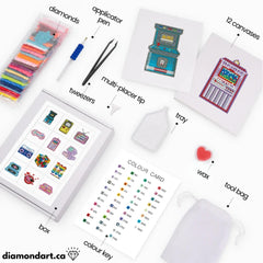 Throwback Classics Sparkle Minis 12 Canvas Kit-Square-DiamondArt.ca