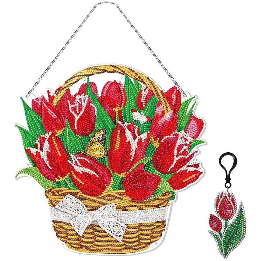 Red Tulips LED Wall Hanging-Special-DiamondArt.ca