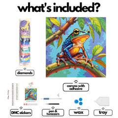 Vibrant Tree Frog by Hannah Green-30x30cm-Round-DiamondArt.ca