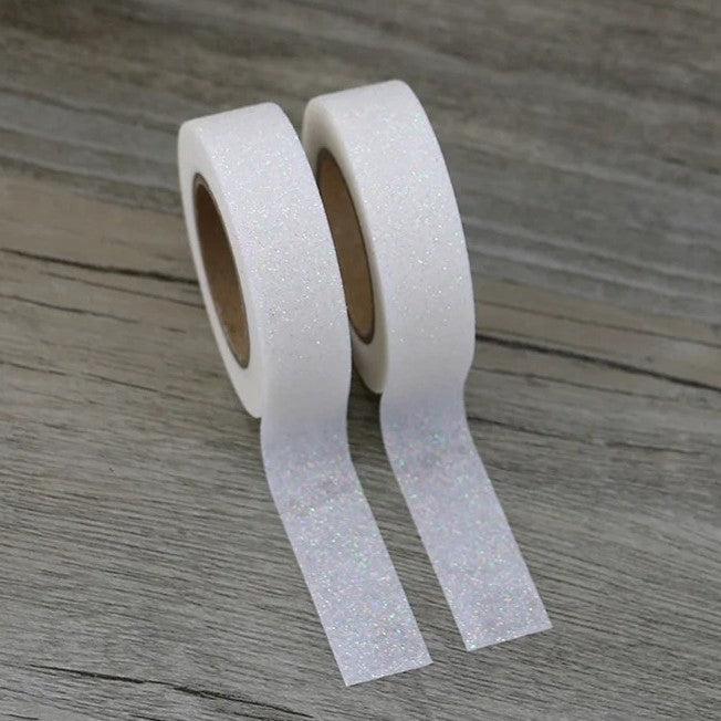 White Glitter Washi Tape (1 Roll)-1 Roll-DiamondArt.ca