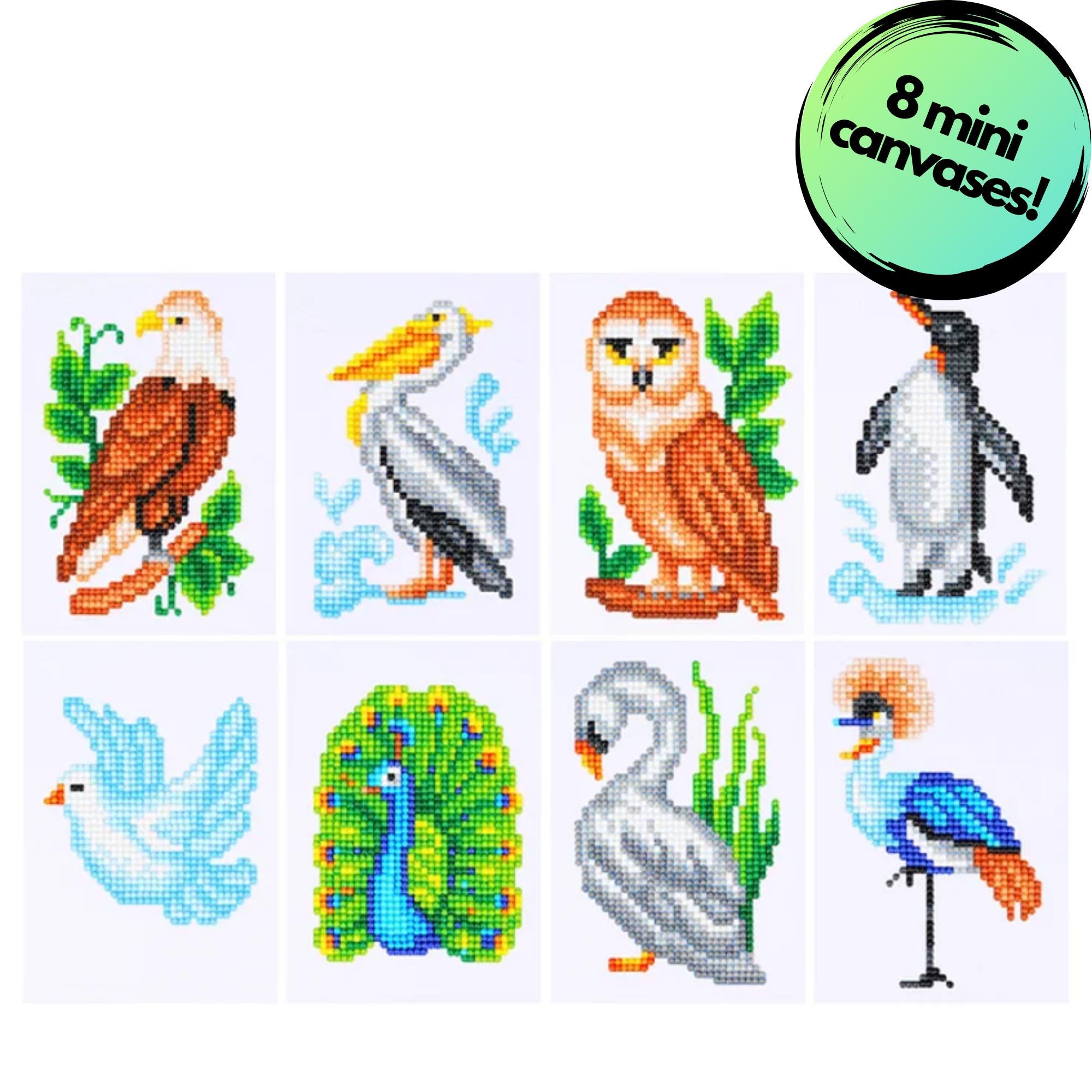 Winged Wonders Sparkle Minis 8 Canvas Kit-Round-DiamondArt.ca