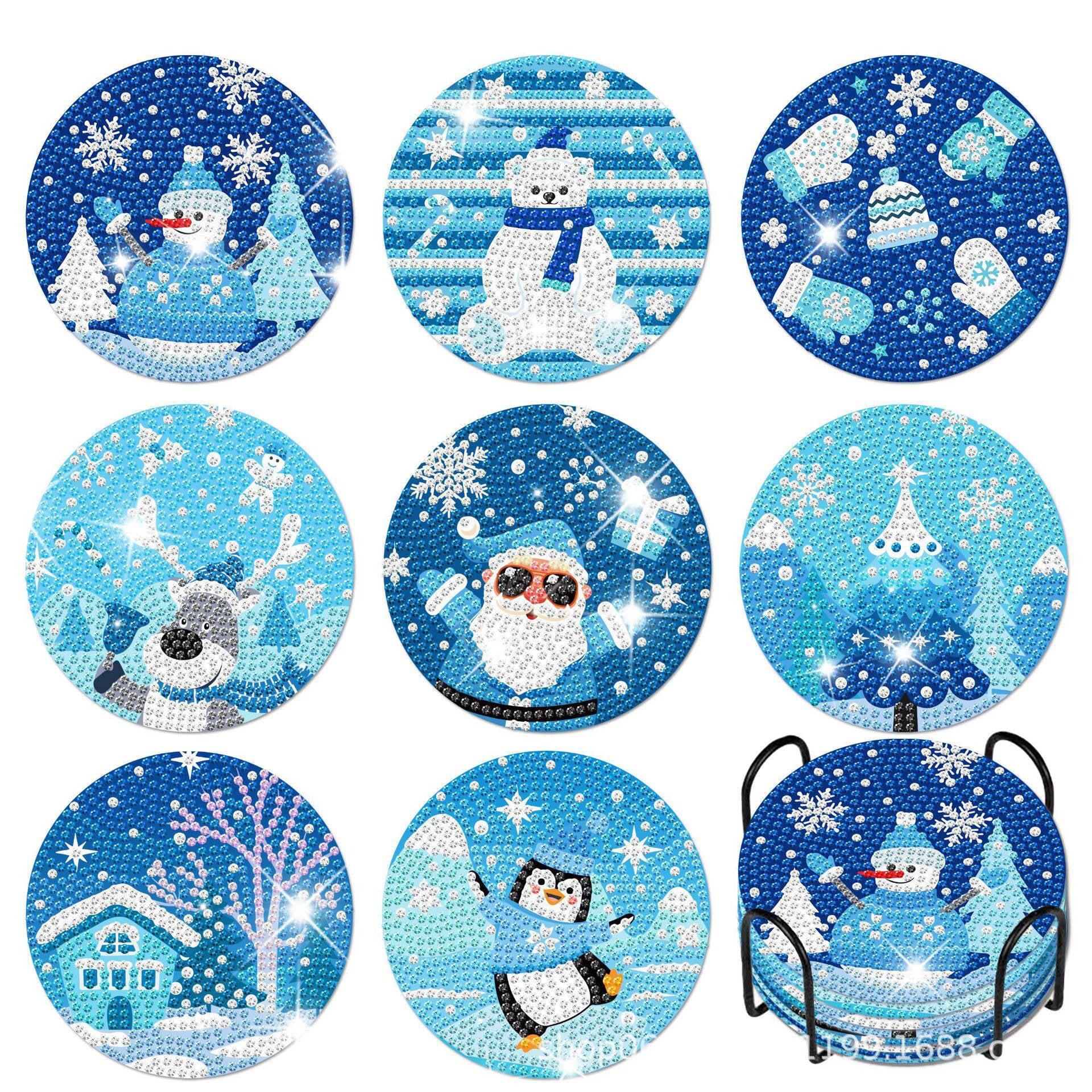 Winter Fun Coaster Set (8 pieces)-Special-DiamondArt.ca