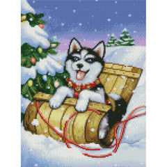 Winter Husky by Rose Mary Berlin-30x40cm-Square-DiamondArt.ca