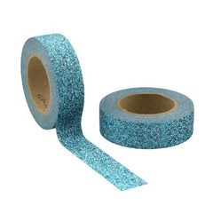 Blue Glitter Washi Tape (1 Roll)-1 Roll-DiamondArt.ca