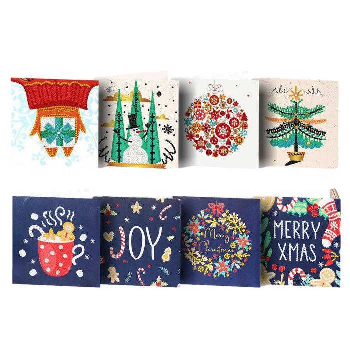 Merry & Bright Christmas Card Set (8 Pack)-Special-DiamondArt.ca