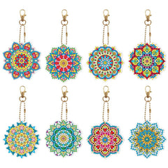 Colourful Mandalas Key Chain Kit (8 Pieces)-Special-DiamondArt.ca