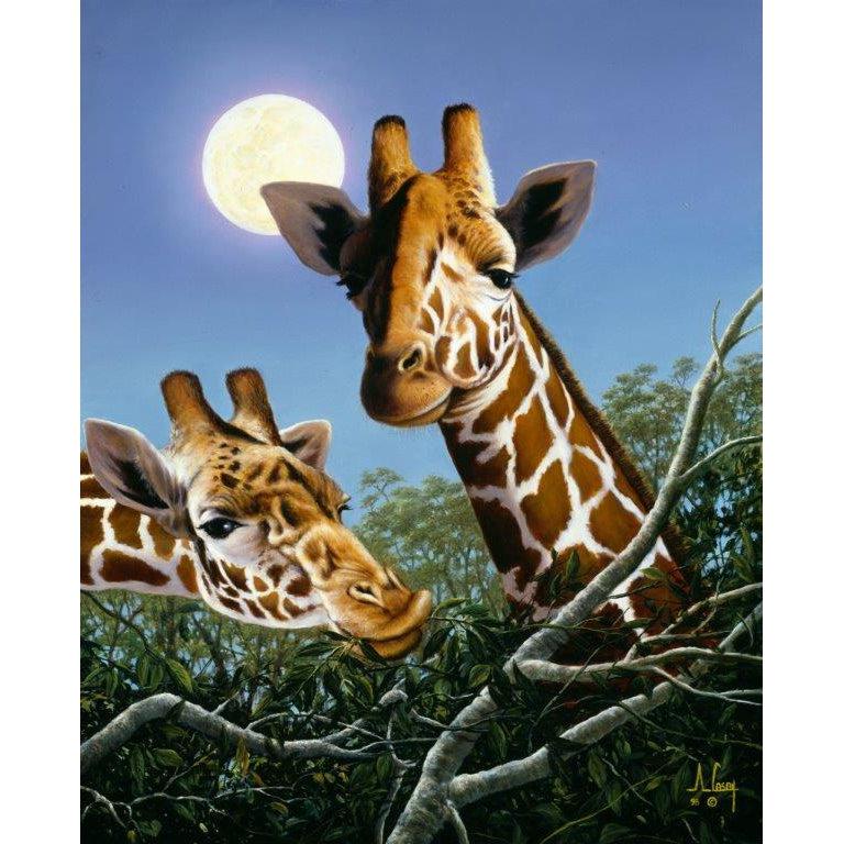 Giraffes by Anthony Casay-30x40cm-Square-DiamondArt.ca