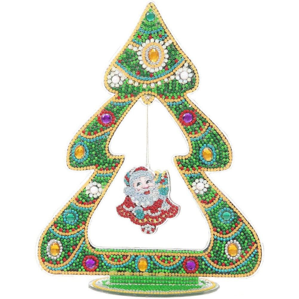 Tabletop Christmas Tree-Happy Santa-DiamondArt.ca