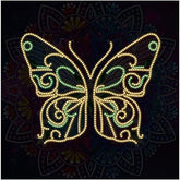 Multi-Glow Mandala Butterfly-25x25cm-Special-DiamondArt.ca