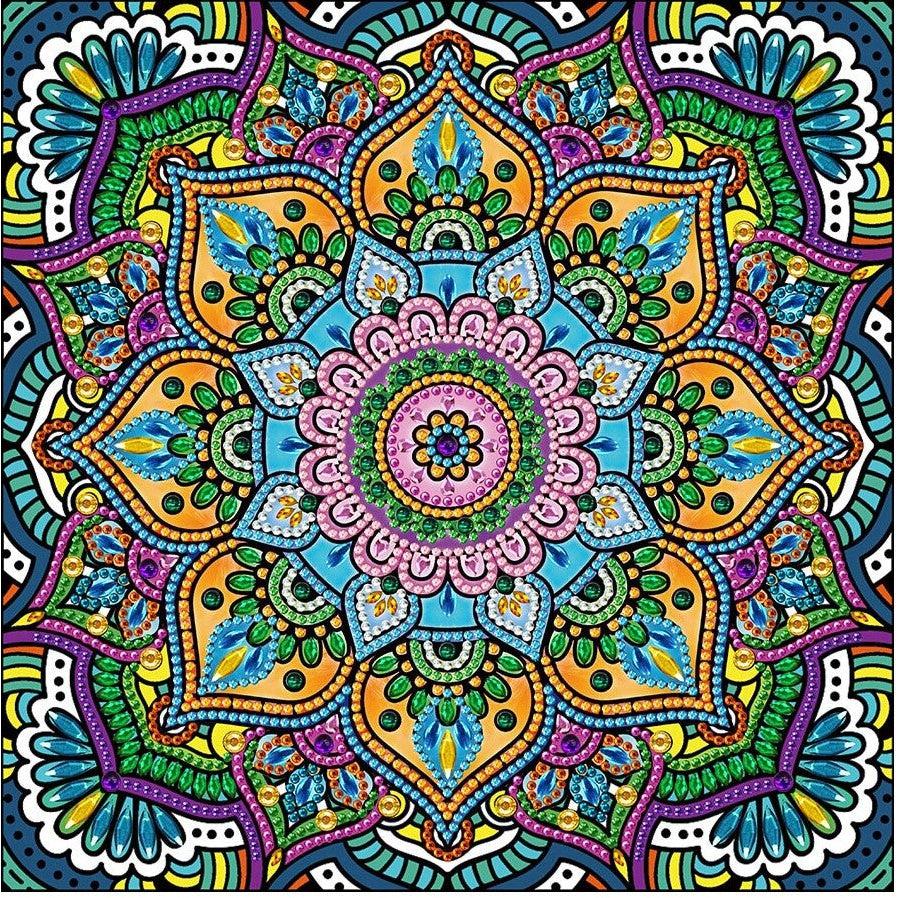 Multi-Glow Purple Mandala-25x25cm-Special-DiamondArt.ca