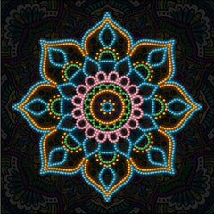 Multi-Glow Purple Mandala-25x25cm-Special-DiamondArt.ca
