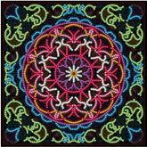 Multi-Glow Red Mandala-25x25cm-Special-DiamondArt.ca