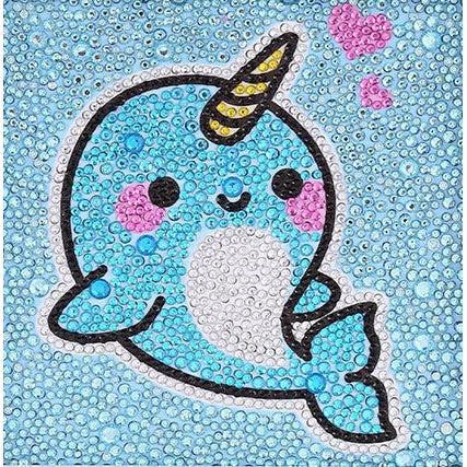 Narwhal Kid's Kit-17x17cm-Special-DiamondArt.ca