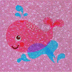 Pink Whale Kid's Kit-22x22cm-Special-DiamondArt.ca