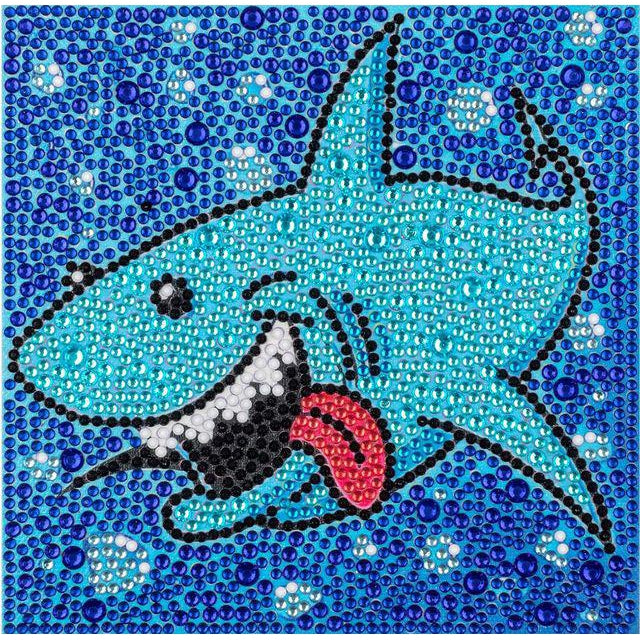 Shark Kid's Kit-17x17cm-Special-DiamondArt.ca