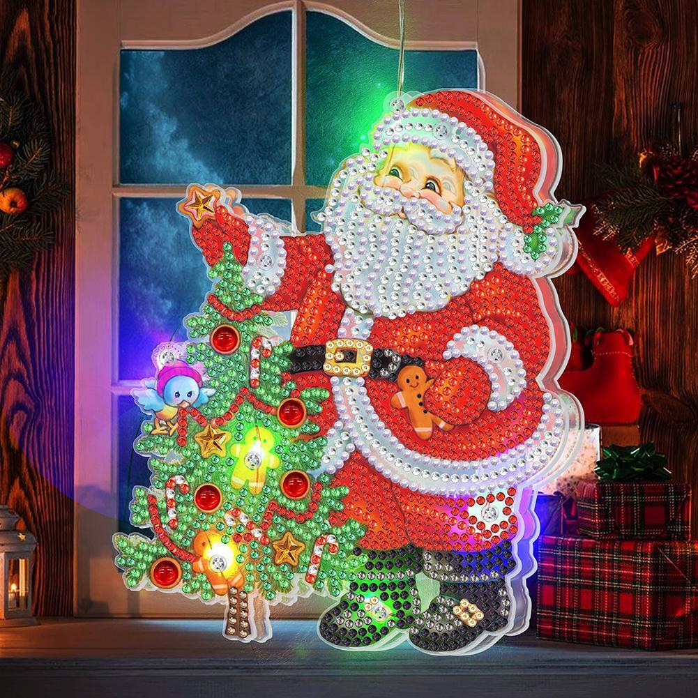 Smiling Santa Hanging LED Light-Smiling Santa-DiamondArt.ca