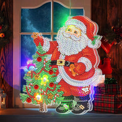 Smiling Santa Hanging LED Light-Smiling Santa-DiamondArt.ca