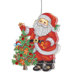 Smiling Santa Hanging LED Light-Smiling Santa-DiamondArt.ca