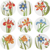 Spring Flowers Coaster Set (9 pieces)-Special-DiamondArt.ca