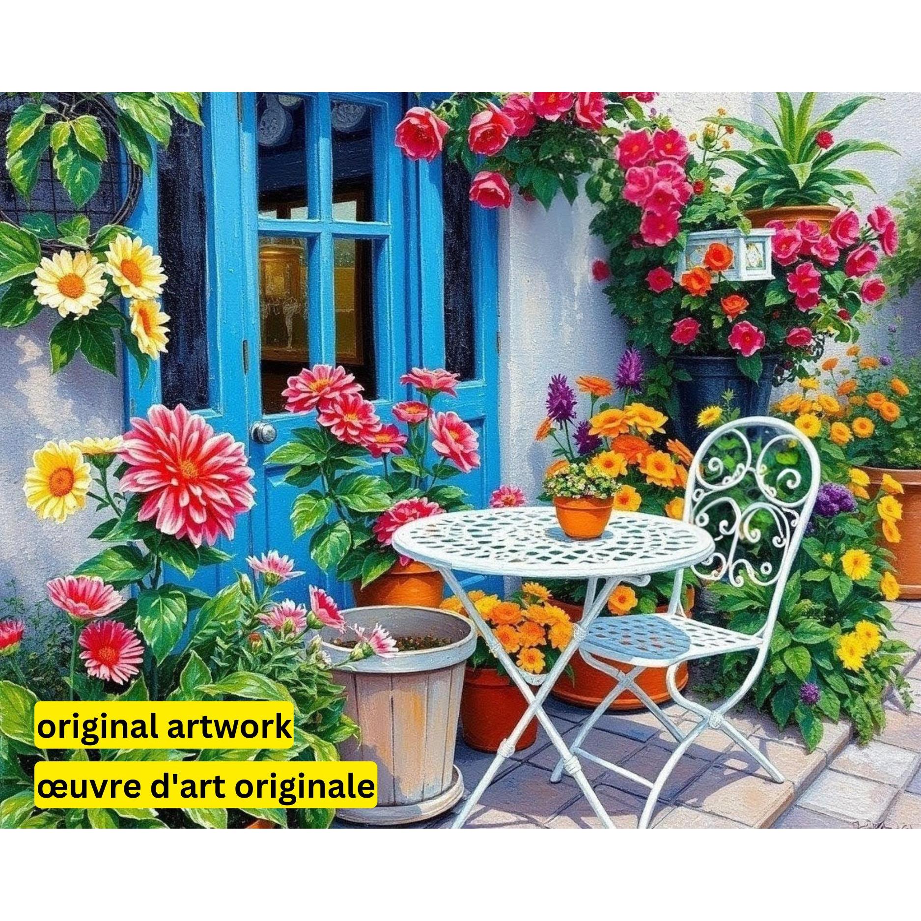 A Quiet Moment in Bloom by Darla Nichols-40x50cm-Round-DiamondArt.ca