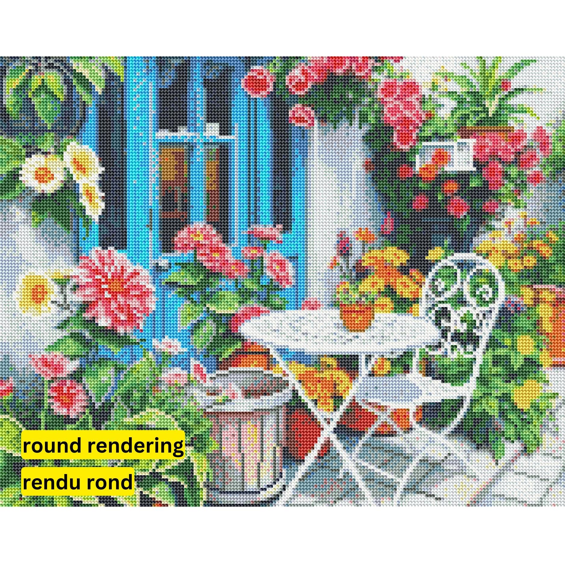 A Quiet Moment in Bloom by Darla Nichols-40x50cm-Round-DiamondArt.ca