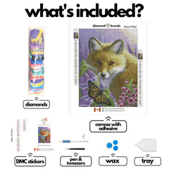 A Fox In The Foxgloves by Bridget Voth-30x40cm-Round-DiamondArt.ca