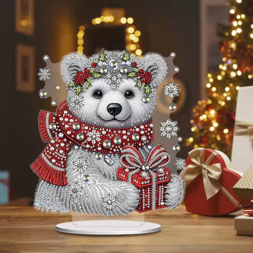 Arctic Sparkle Polar Bear Tabletop Decoration-Special-DiamondArt.ca