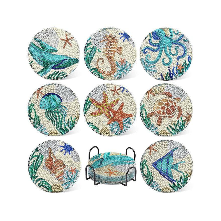 Beach Vibes Coaster Set (8 pieces)-Special-DiamondArt.ca