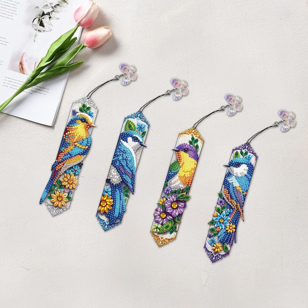 Beautiful Birds Acrylic Bookmark Set (4 Pieces)-Special-DiamondArt.ca