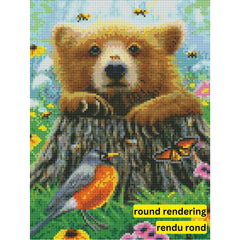 Bee Happy by Bridget Voth-30x40cm-Round-DiamondArt.ca