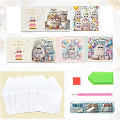 Birthday Cat-titude Cards (5 Pack)-Special-DiamondArt.ca