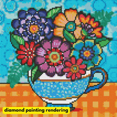 Blue China by Hello Angel-30x30cm-Square-DiamondArt.ca