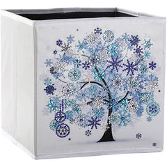 Floral Tree Storage Bin-Blue-DiamondArt.ca