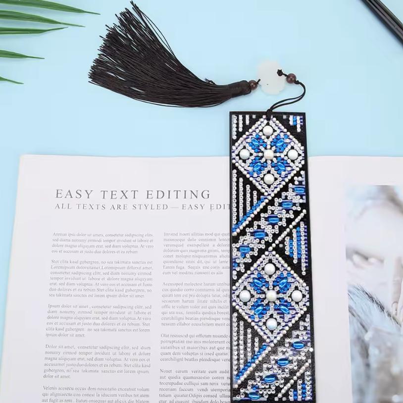 Blue Linear Bookmark-Special-DiamondArt.ca