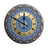 Blue Mandala Metal Clock