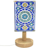 Blue Mandala LED Wooden Lamp