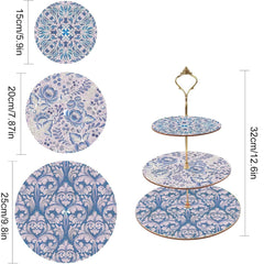 Blue Willow Wooden Tiered Tray-Special-DiamondArt.ca